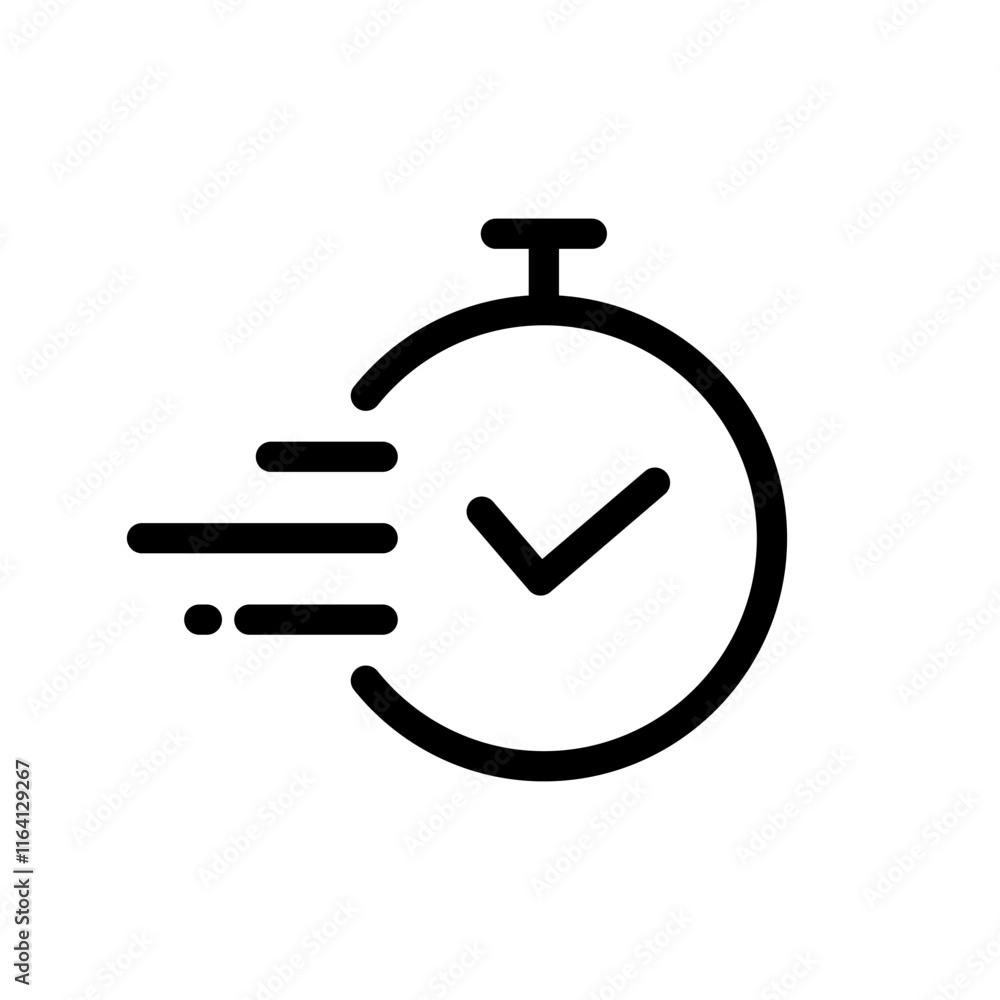 Time icon design. Quick time icon. speed time vector icon. Task time icon in modern outline style. Time icon design. Quick time icon. speed time vector icon. Task time icon in modern outline style.
