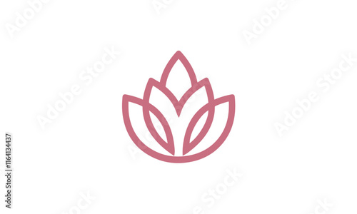 pink lotus flower logo design