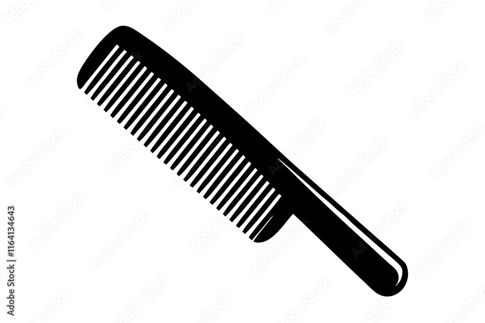 A plastic comb for styling and combing hair flat vector icon A plastic comb for styling and combing hair flat vector icon