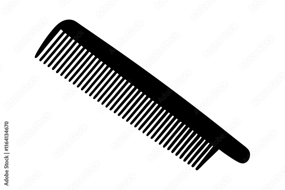 A plastic comb for styling and combing hair flat vector icon A plastic comb for styling and combing hair flat vector icon