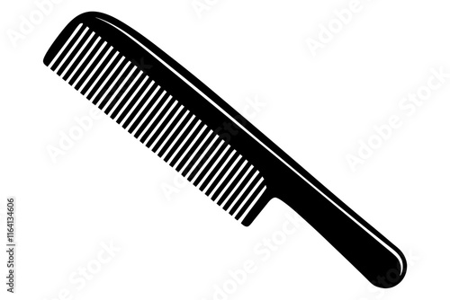 A plastic comb for styling and combing hair flat vector icon 