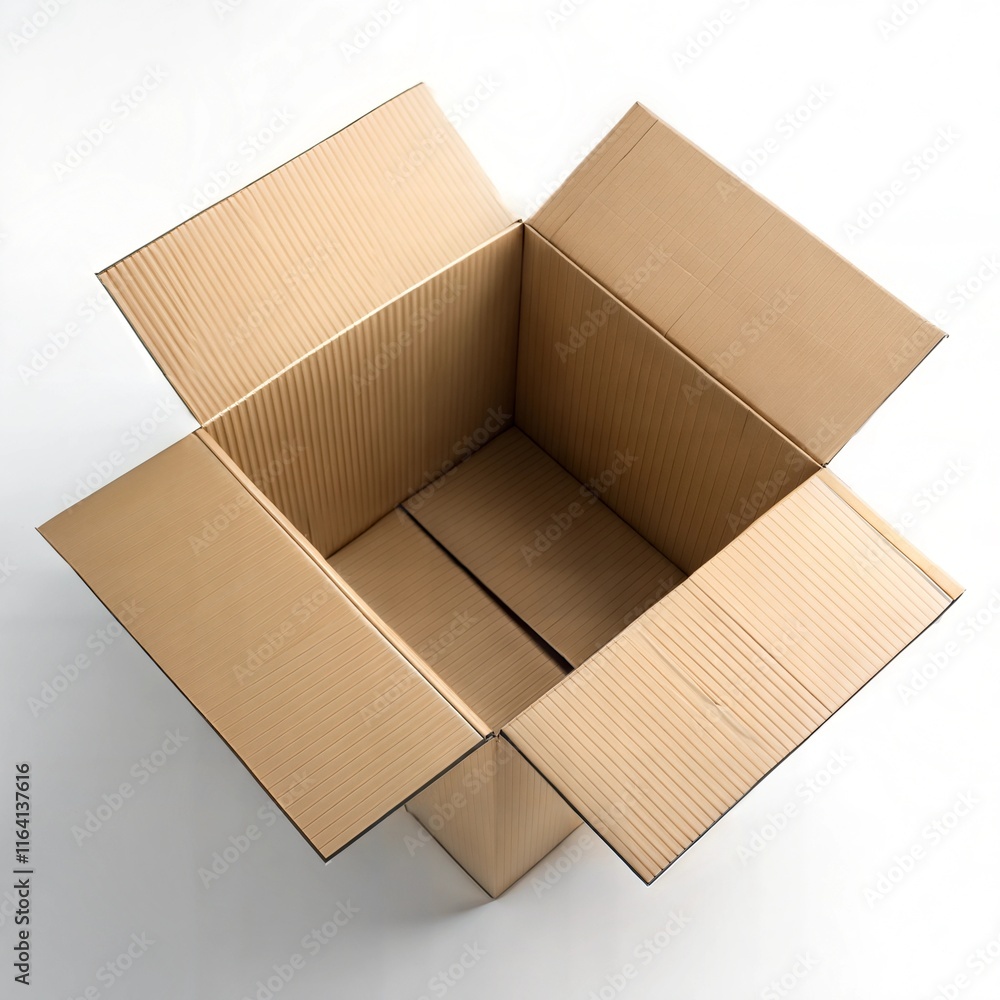 Open Cardboard Box: Minimalist Packaging for Shipping, Moving, and Storage Solutions Open Cardboard Box: Minimalist Packaging for Shipping, Moving, and Storage Solutions