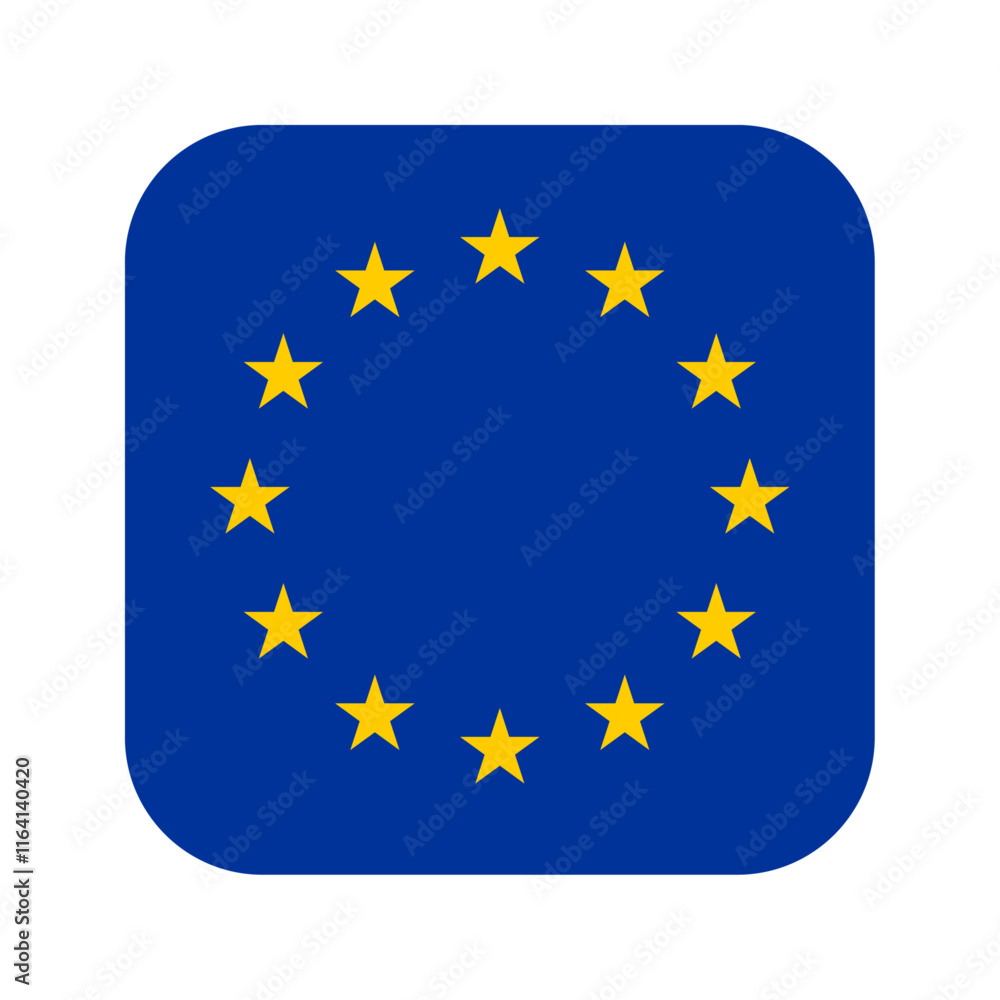 European union flag rounded square icon