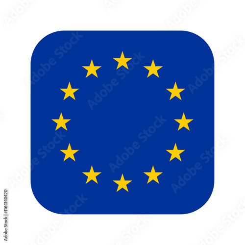 European union flag rounded square icon