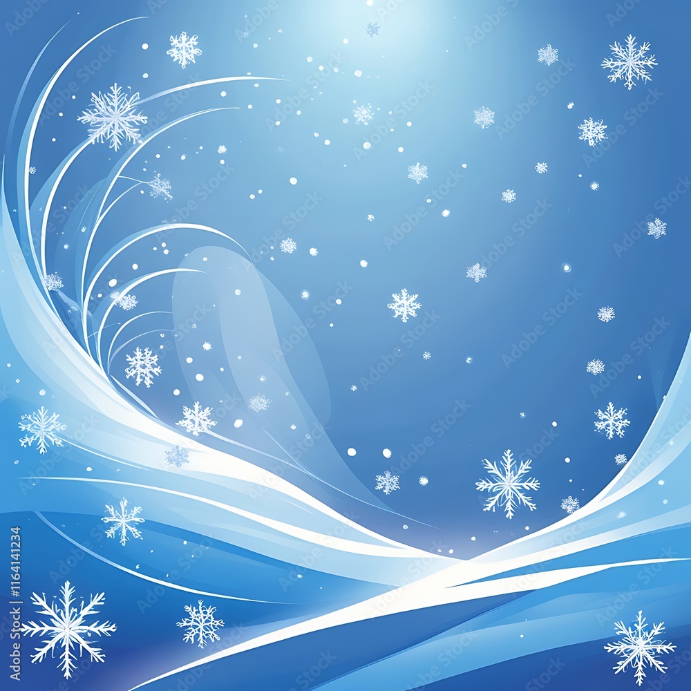 Abstract Winter Scene With Falling Snowflakes Abstract Winter Scene With Falling Snowflakes
