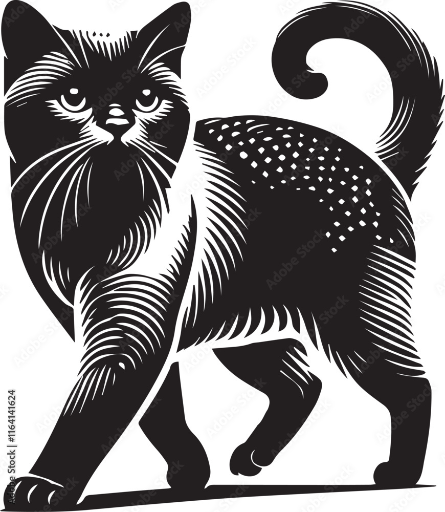 Obraz premium black and white cat