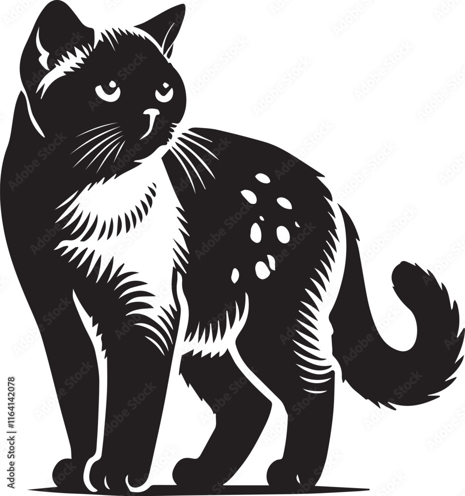 Obraz premium black and white cat