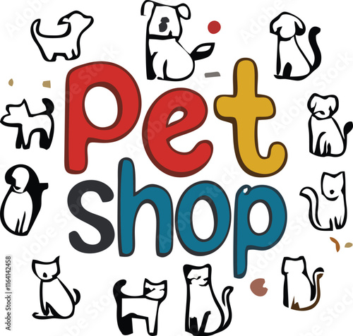 Pet Shop illustration logo concept design