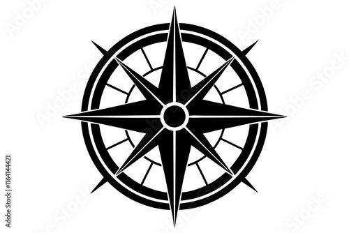 navigation compass icon, modern vector isolated on white background.