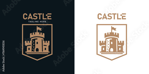 castle logo design inspiration with template creative concept