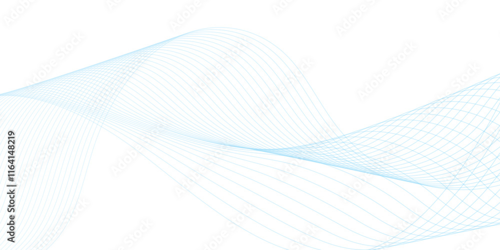 Fototapeta premium Abstract vector background with blue wavy lines. vector illustration.