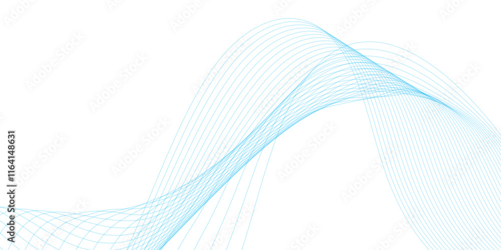 Fototapeta premium Abstract vector background with blue wavy lines. vector illustration.