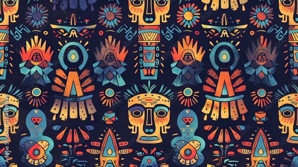 Fototapeta premium aztec pattern seamless wallpaper