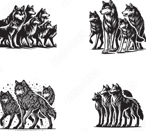 Wolf Pack Silhouette