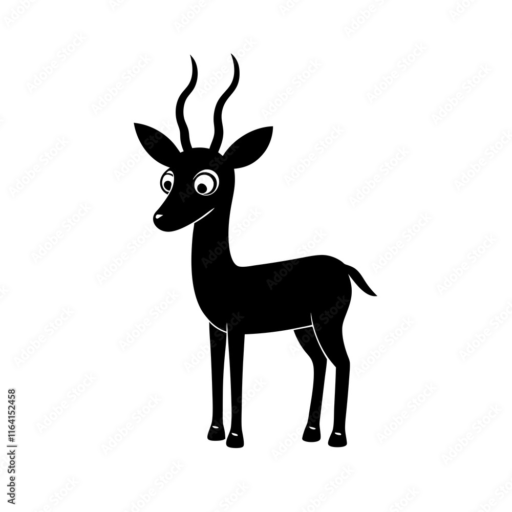 Fototapeta premium Gazelle cartoon vector silhouette