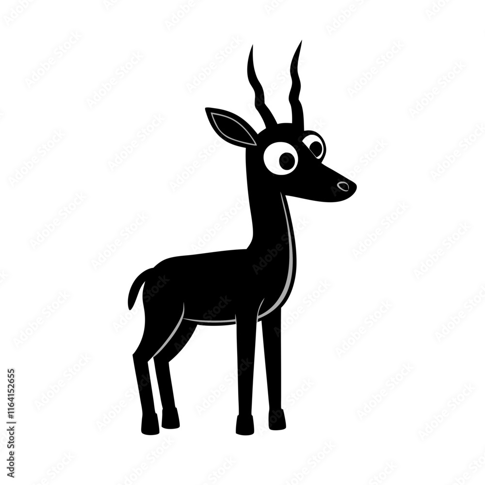 Fototapeta premium Gazelle cartoon vector silhouette