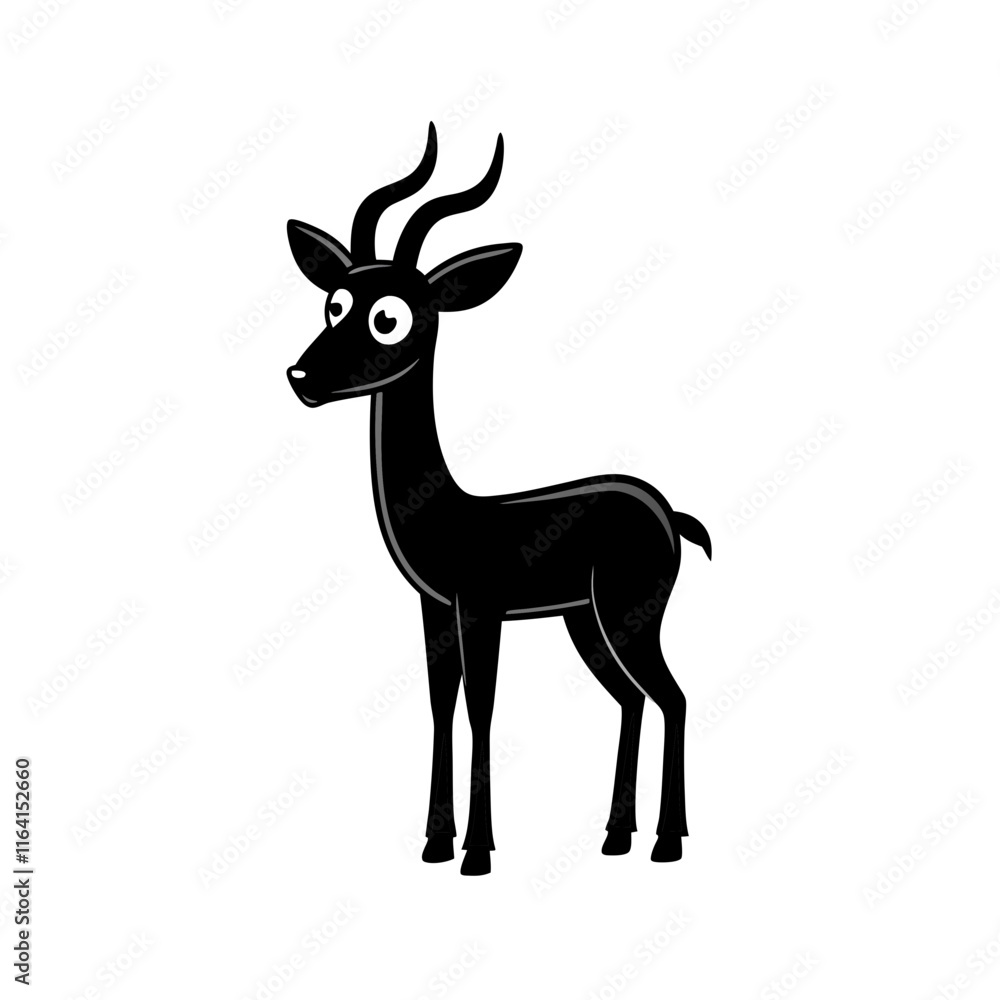 Obraz premium Gazelle cartoon vector silhouette