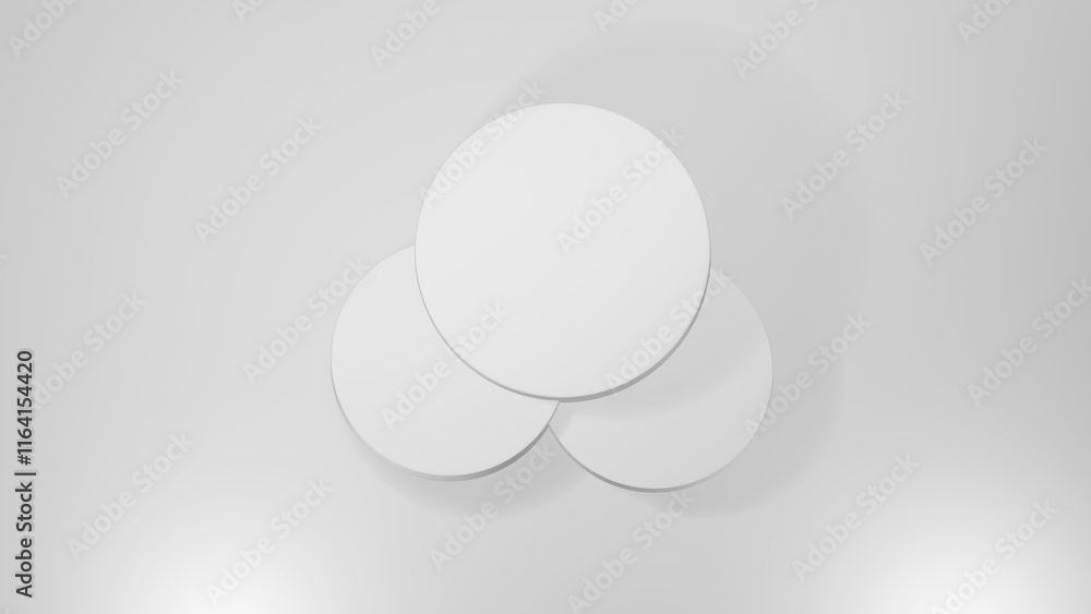 3D Cylinder 3 white pedestal podiums with layer and close up on background clean luxury style 3D Cylinder 3 white pedestal podiums with layer and close up on background clean luxury style