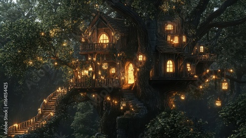 Immerse in a surreal realm with a magical treehouse retreat photo