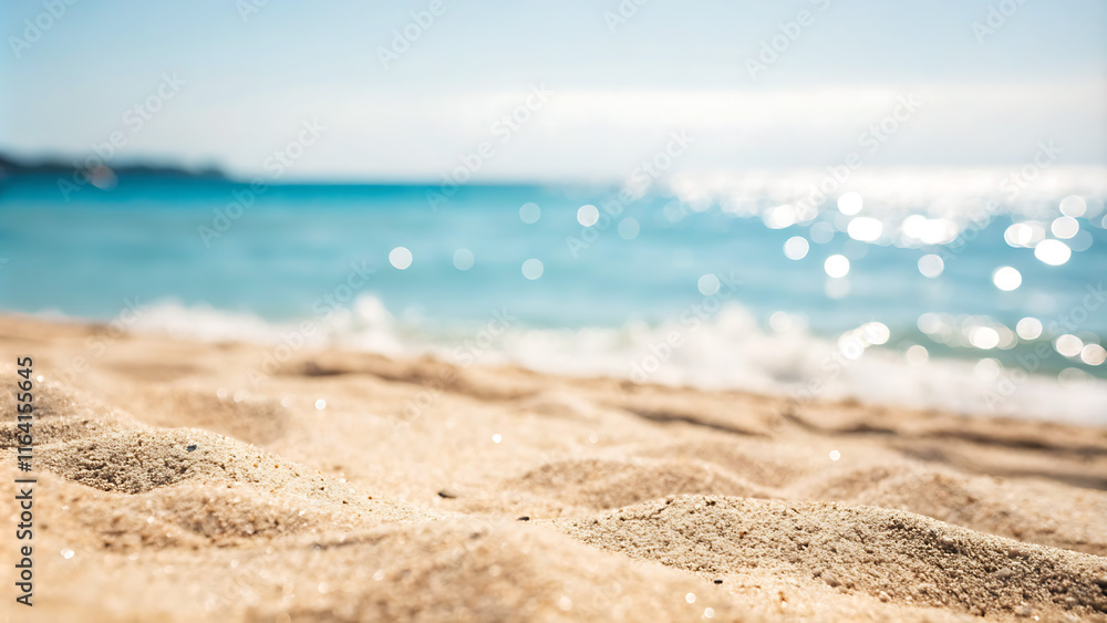 Beach Summer Defocused Background With Glittering Of Sunlights Beach Summer Defocused Background With Glittering Of Sunlights