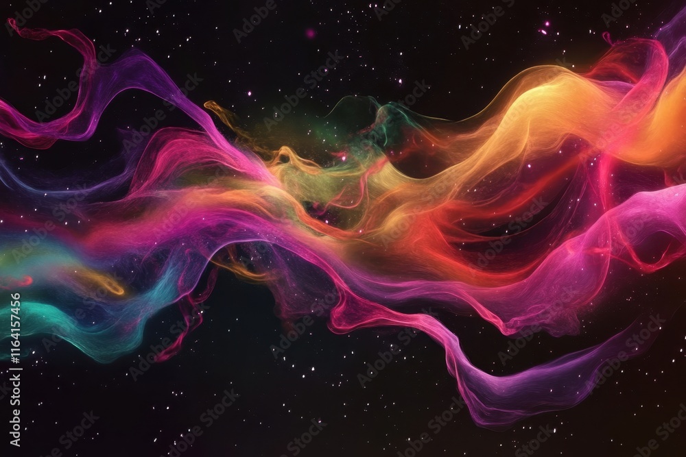 Colorful swirling abstract pattern in a cosmic background with vibrant hues Colorful swirling abstract pattern in a cosmic background with vibrant hues
