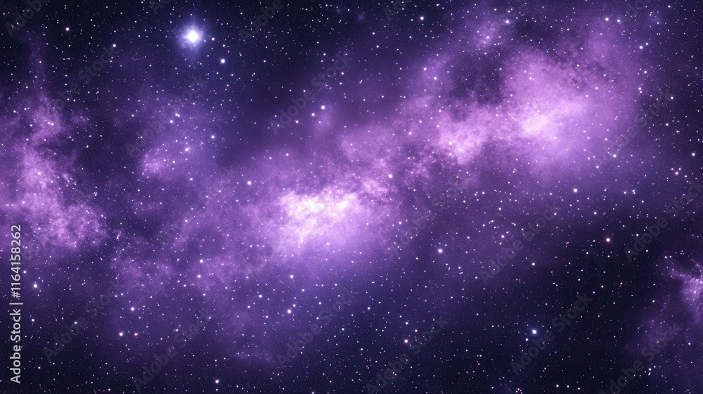 Deep Purple Sky with Stars and Milky Way Deep Purple Sky with Stars and Milky Way