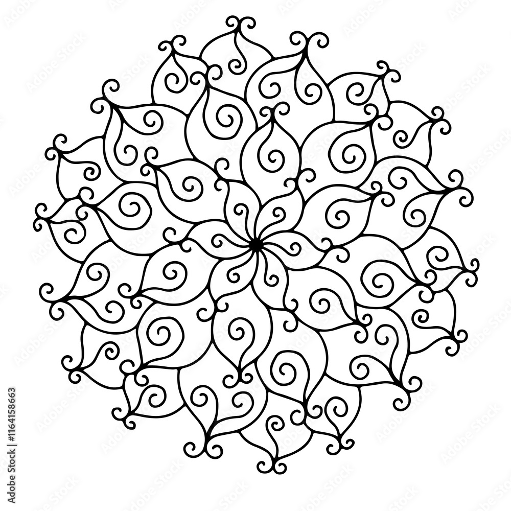 black and white flower vector mandala design black and white flower vector mandala design