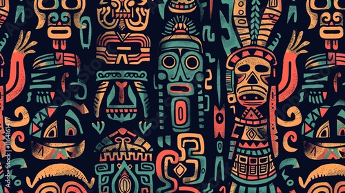aztec seamless pattern wallpaper