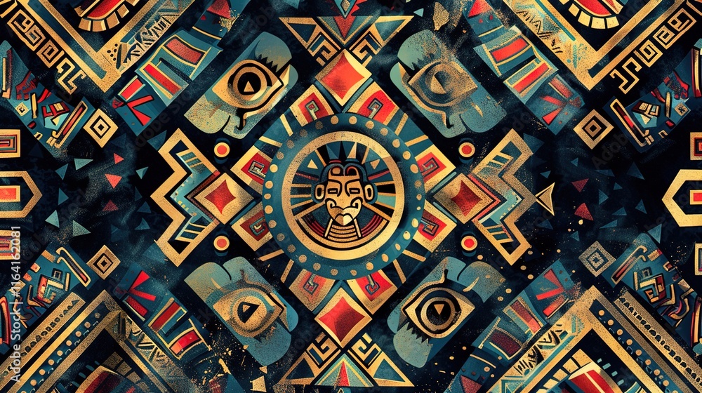 Obraz premium aztec seamless pattern wallpaper