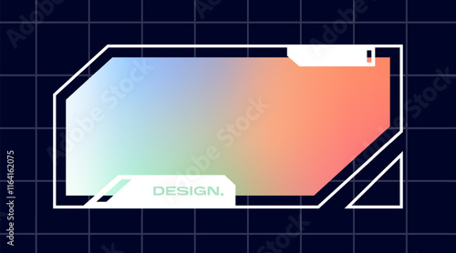Futuristic pop up interface illustration. Video overlay element.