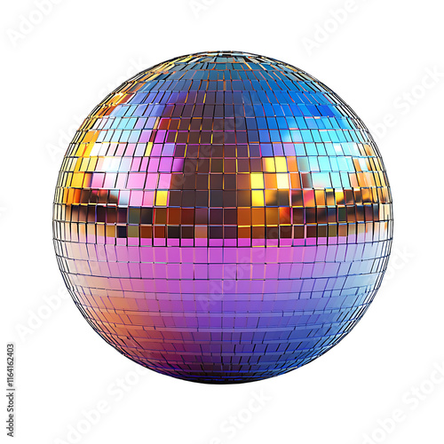 Shiny Disco Mirror Ball Reflecting Rainbow Colors - Cut Out