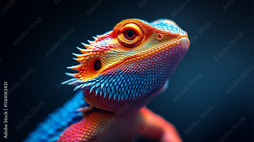 Bearded dragon basking on a rock surrounded by vibrant flowers in a natural habitat during golden hour Bearded dragon basking on a rock surrounded by vibrant flowers in a natural habitat during golden hour