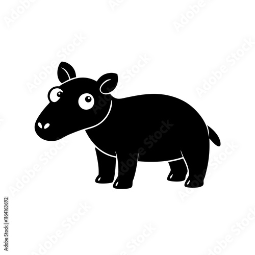 Tapir cartoon vector silhouette