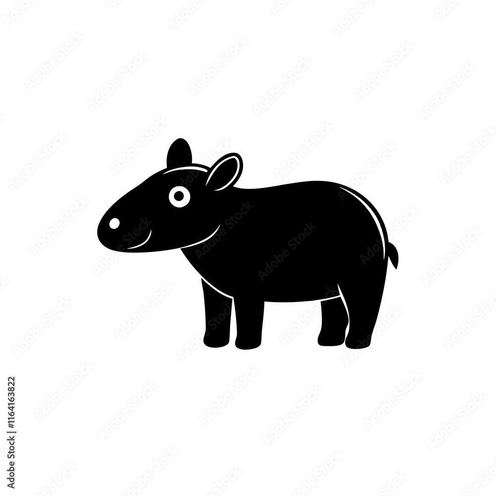 Tapir cartoon vector silhouette Tapir cartoon vector silhouette