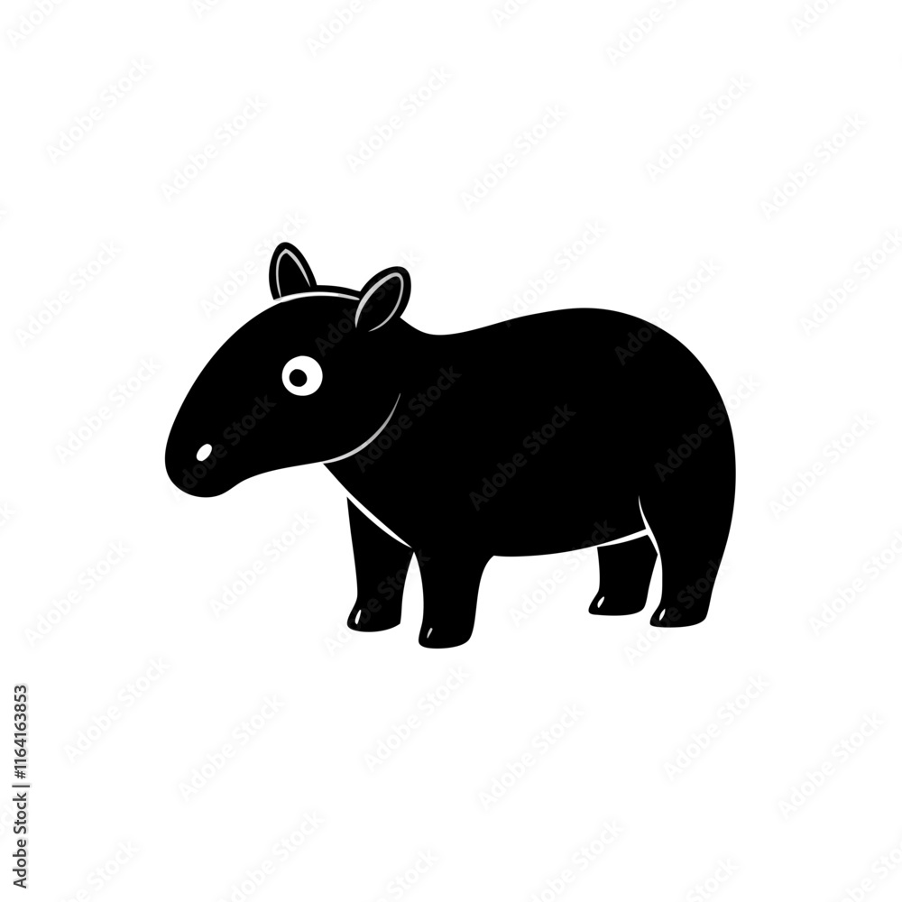 Fototapeta premium Tapir cartoon vector silhouette