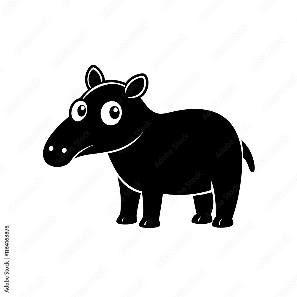 Fototapeta premium Tapir cartoon vector silhouette