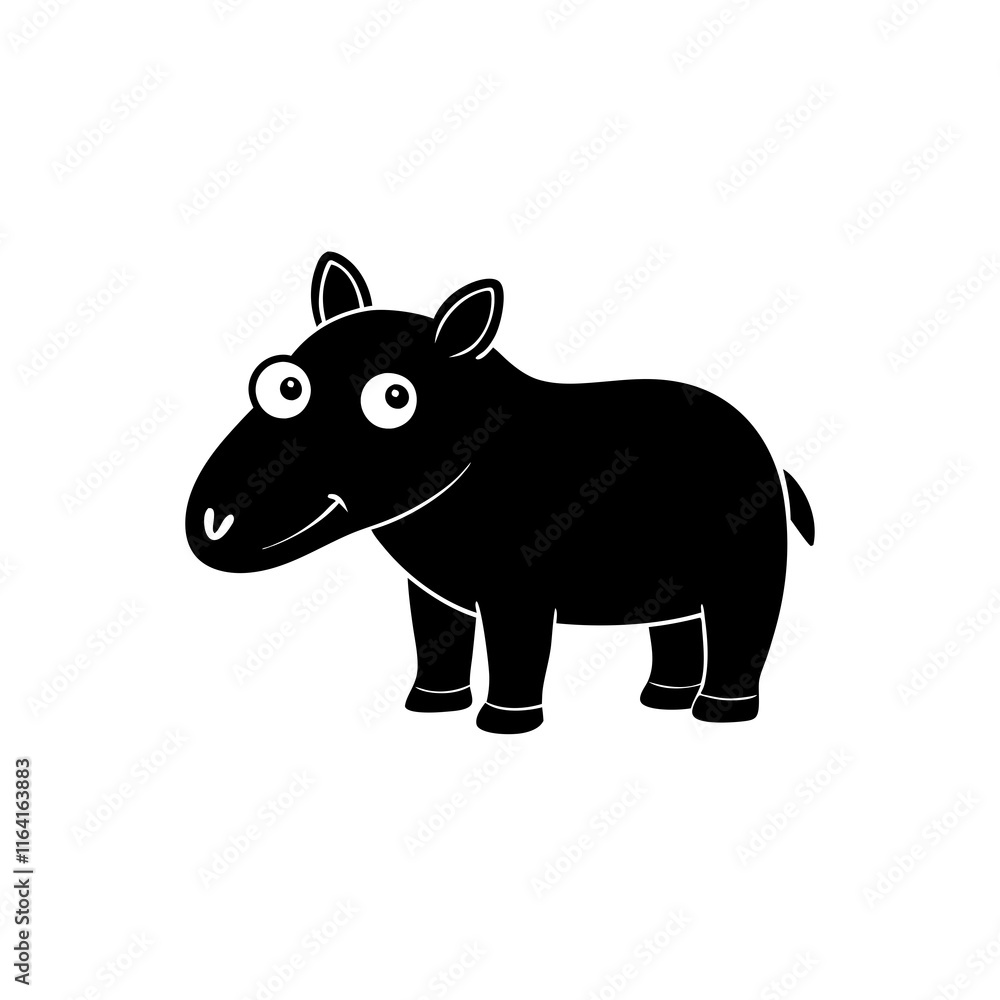 Obraz premium Tapir cartoon vector silhouette