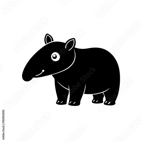 Tapir cartoon vector silhouette