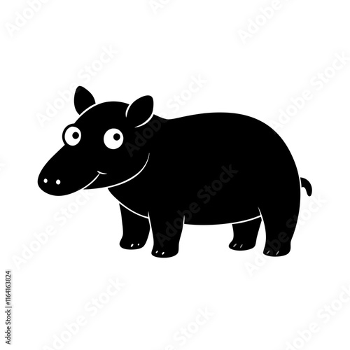 Tapir cartoon vector silhouette