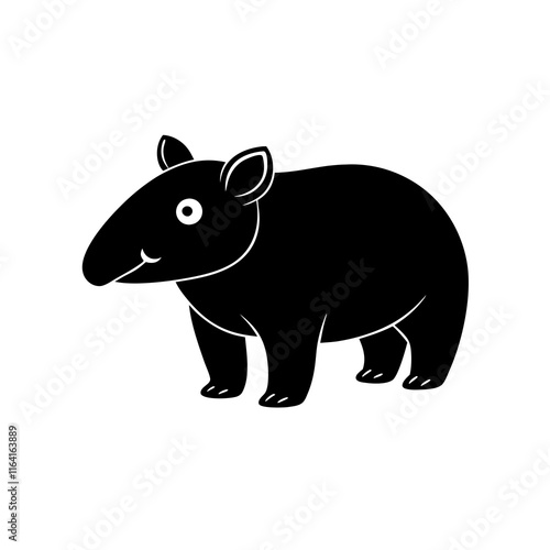 Tapir cartoon vector silhouette