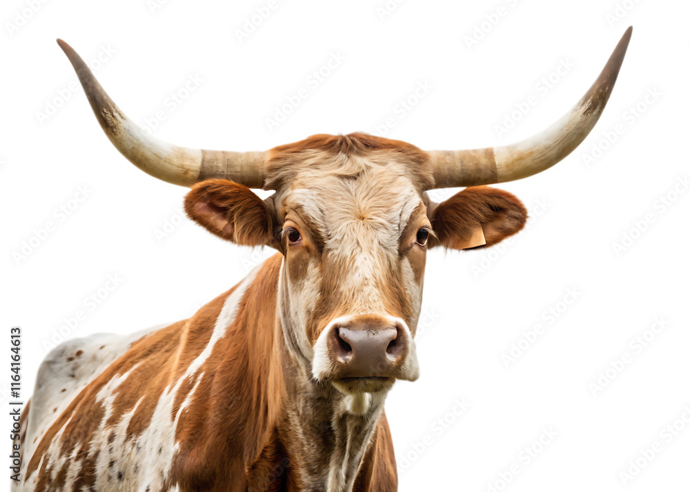 Texas longhorn cow front view cattle portrait Texas longhorn cow front view cattle portrait