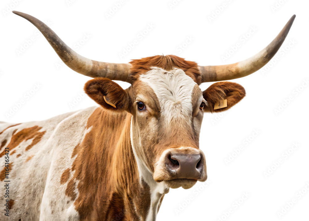 Texas longhorn cow front view cattle portrait Texas longhorn cow front view cattle portrait