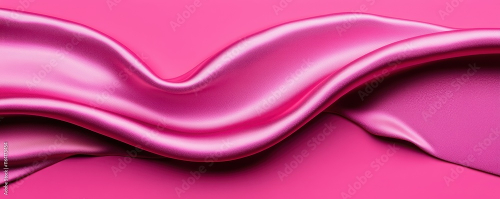 Fototapeta premium A vibrant, smooth pink fabric flows elegantly, showcasing its soft texture and rich color.