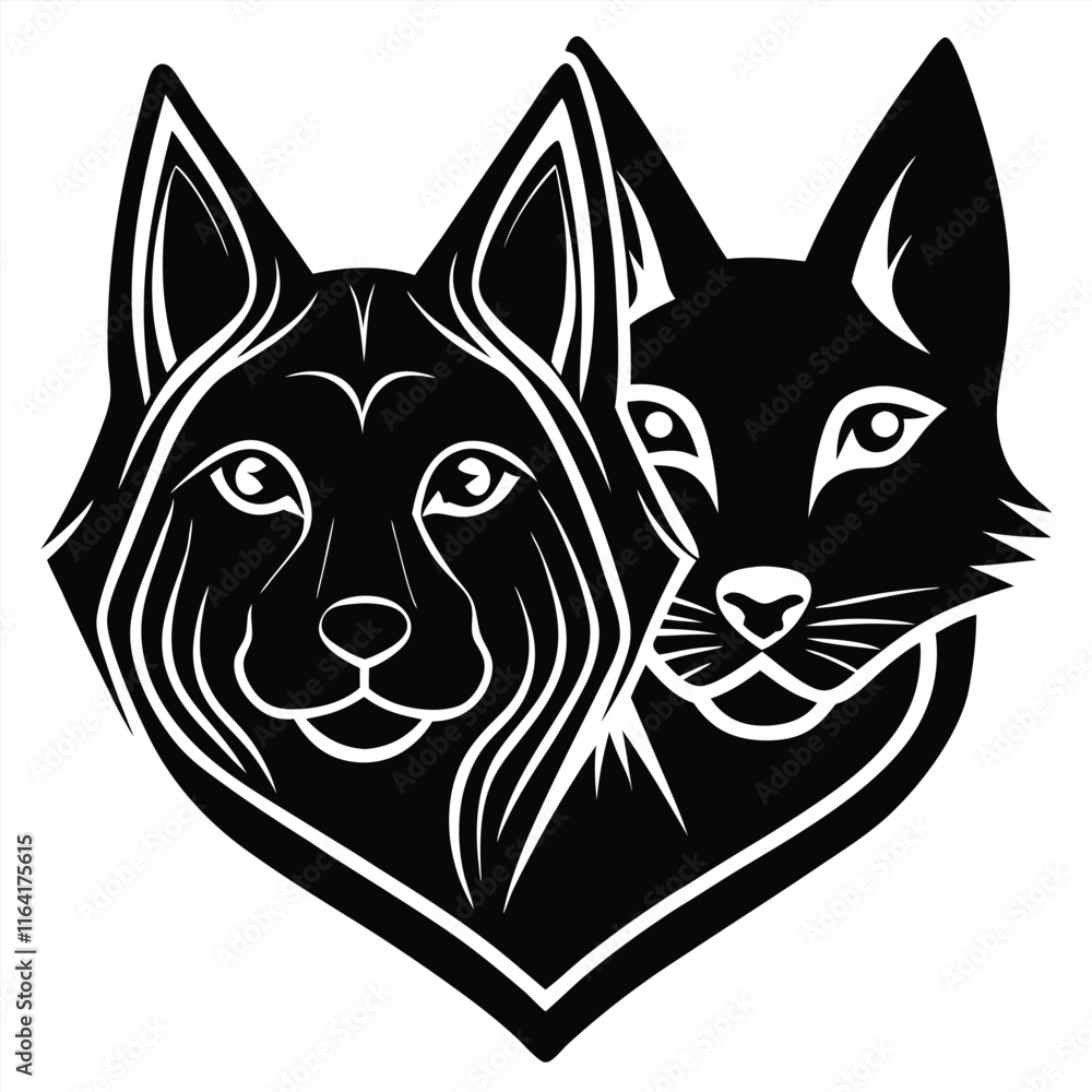 cat and dog silhouette vector cat and dog silhouette vector