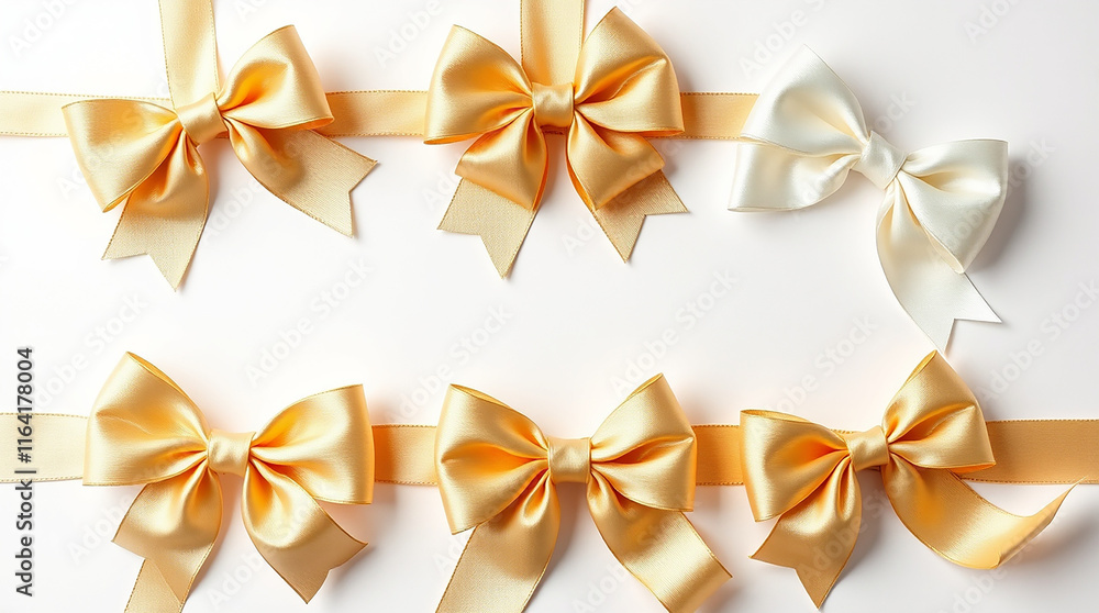 Elegant gold and white ribbon bows Elegant gold and white ribbon bows