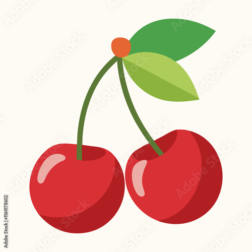 cherry with leaves