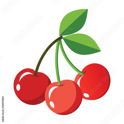cherry with leaves