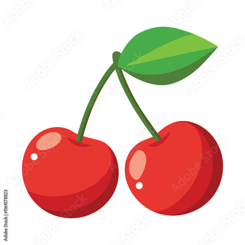cherry with leaves