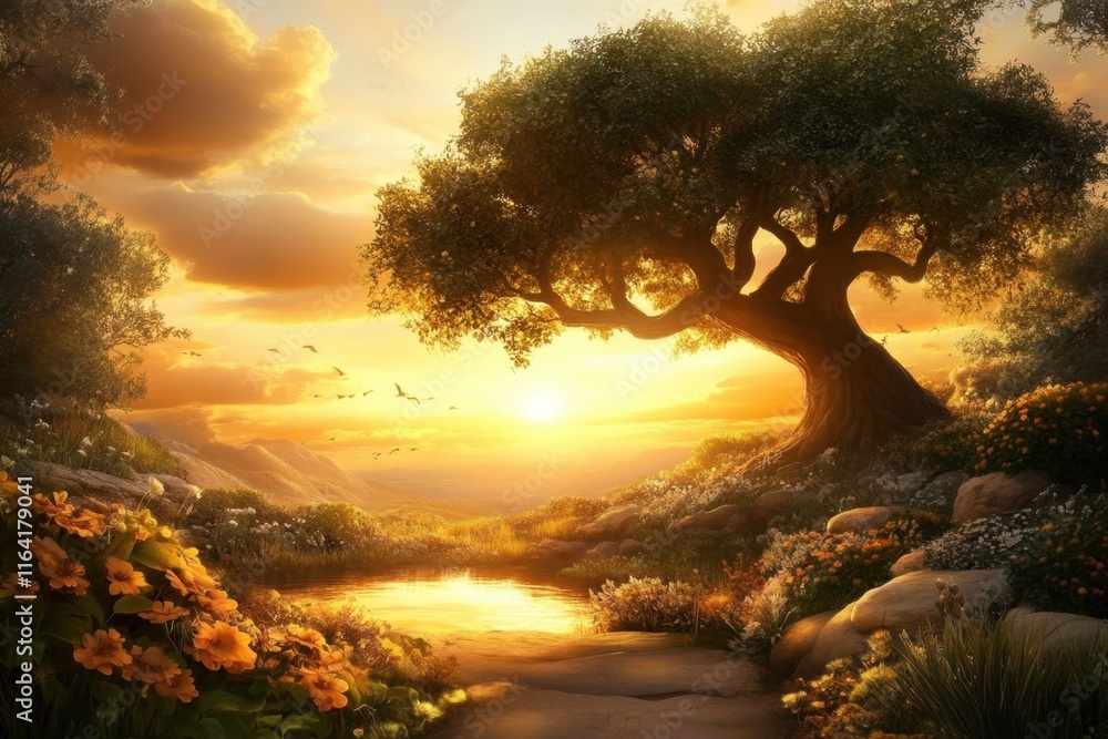 Fototapeta premium The Splendor of Nature in the Garden of Eden