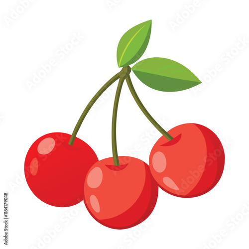 cherry with leaves